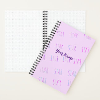 lila-Sternenminimalistisches Spiralnotebook Notizblock