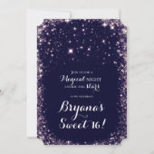 Lila Sternennacht Himmelskraut 16 Einladung (Vorderseite)