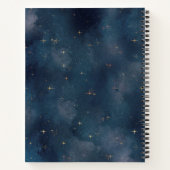 Lila Sternennachts-Galaxie-Mond personalisiert Notizblock (Rückseite)