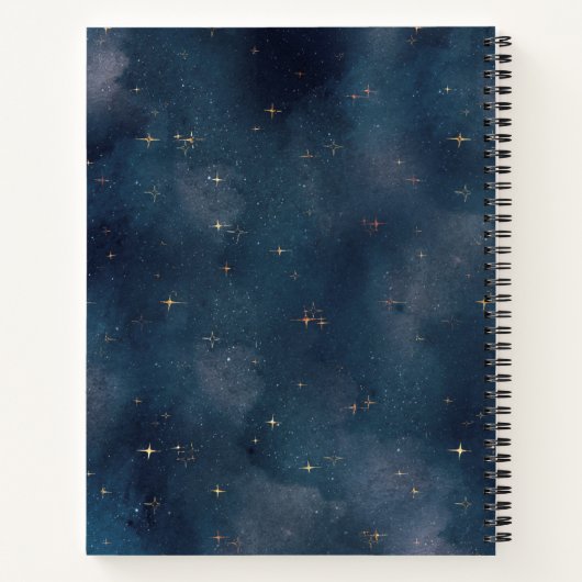 Lila Sternennachts-Galaxie-Mond personalisiert Notizblock (Rückseite)