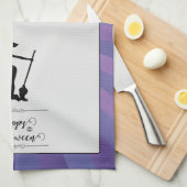 Lila Sternexplosion Hexe Halloween Geschirrtuch (Viertel Falte)