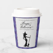 Lila Sternexplosion Hexe Halloween Pappbecher (Rückseite)
