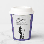 Lila Sternexplosion Hexe Halloween Pappbecher (Vorderseite)