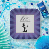 Lila Sternexplosion Hexe Halloween Pappteller (Party)