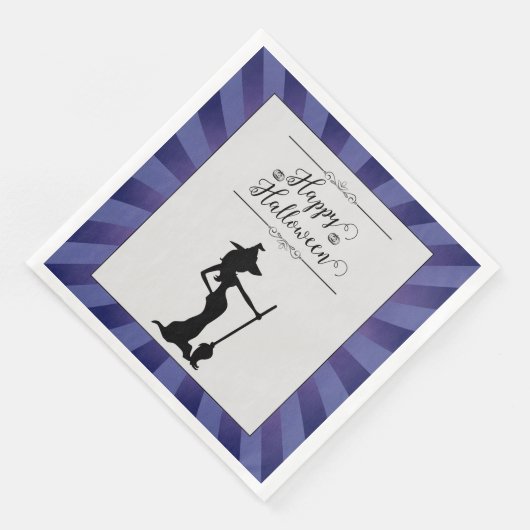 Lila Sternexplosion Hexe Halloween Serviette (Ecke)