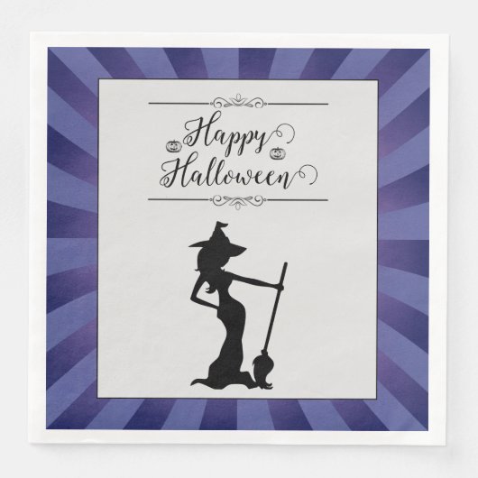 Lila Sternexplosion Hexe Halloween Serviette (Vorderseite)