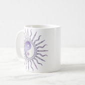 Lila Sternexplosion Yin Yang Kaffeetasse (Vorderseite Links)