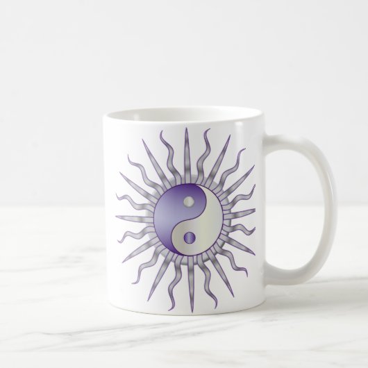 Lila Sternexplosion Yin Yang Kaffeetasse (Rechts)