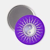 Lila Sternexplosion Yin Yang Magnet (Vorderseite/Rückseite)