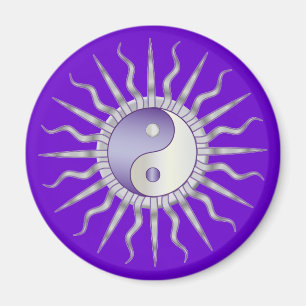 Lila Sternexplosion Yin Yang Magnet