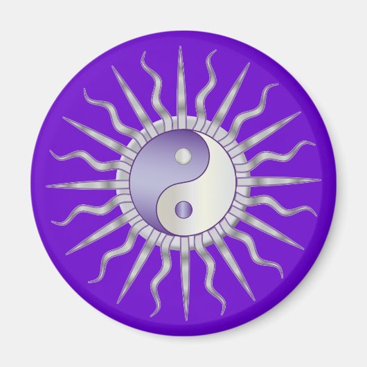 Lila Sternexplosion Yin Yang Magnet (Vorne)