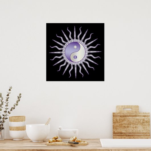 Lila Sternexplosion Yin Yang Poster (Küche)