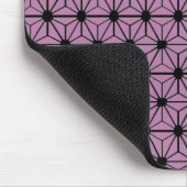 lila Sternmuster mit schwarzer Linie Mousepad (Ecke)