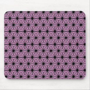 lila Sternmuster mit schwarzer Linie Mousepad