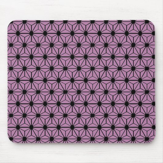lila Sternmuster mit schwarzer Linie Mousepad (Vorne)