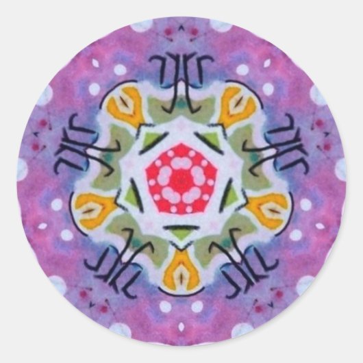 Lila Sticker für Sacred Geometry Zodiac Fraktal (Vorderseite)