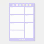 Lila Sticky Notes mit Pastell-Blume Post-it Klebezettel (Vorderseite)