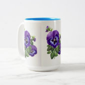 Lila Stiefmütterchen 2 Töne Kaffee Tasse (Vorderseite Links)