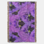 Lila Stiefmütterchen, abstrakte Malerei, Blumenkun Decke (Vorderseite Vertikal)