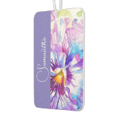 Lila Stiefmütterchen Aquarell Blumen Mädchen Name Autolufterfrischer (Links)