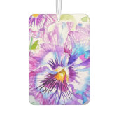 Lila Stiefmütterchen Aquarell Blumen Mädchen Name Autolufterfrischer (Rückseite)