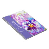 Lila Stiefmütterchen Aquarell Blumen Mädchen Name  Notizblock (Rechte Seite)