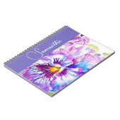 Lila Stiefmütterchen Aquarell Blumen Mädchen Name  Notizblock (Linke Seite)