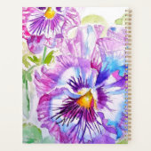 Lila Stiefmütterchen Aquarell Blumen Mädchen Name Planer (Rückseite)
