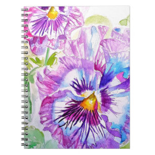 Lila Stiefmütterchen Aquarell Blumen Spielkarten S Notizblock