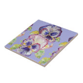 Lila Stiefmütterchen Aquarell Blumenkohl Keramik T Fliese (Seite)