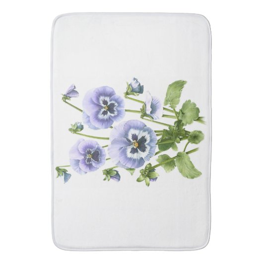 Lila Stiefmütterchen Badematte (Vorderseite Vertikal)