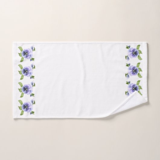 Lila Stiefmütterchen Badhandtuch Set (Handtuch)