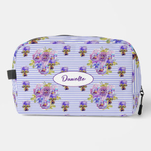Lila Stiefmütterchen-Blume florale shabby Wasserfa Waschbeutel