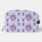 Lila Stiefmütterchen-Blume florale shabby Wasserfa Waschbeutel (Rückseite)