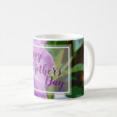 Lila Stiefmütterchen-Blume Kaffeetasse (VorderseiteRechts)