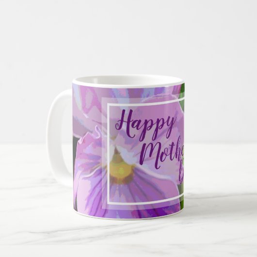Lila Stiefmütterchen-Blume Kaffeetasse (Vorderseite Links)