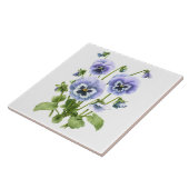 Lila Stiefmütterchen-Blumen Botanische Kunst Fliese (Seite)