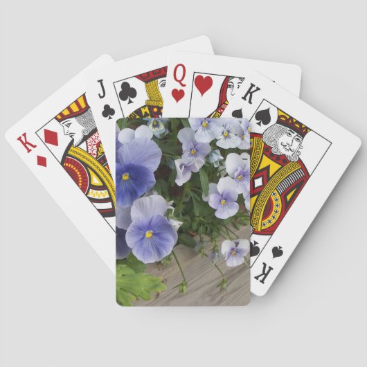 Lila Stiefmütterchen Blumen Spielkarten (Rückseite)