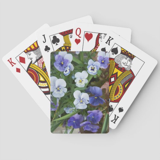 Lila Stiefmütterchen-Blumen Spielkarten (Rückseite)