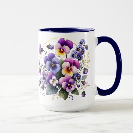 Lila Stiefmütterchen Blumen-Tasse Tasse (Rechts)