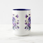 Lila Stiefmütterchen Blumen-Tasse Tasse (Zentrum)