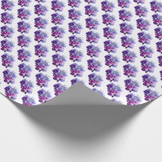 Lila Stiefmütterchen Blumengeschenkpapier Geschenkpapier (Ecke)