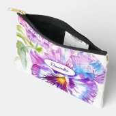 Lila Stiefmütterchen-Blumenmuster Wasserfarbe Mädc Zubehörtasche (Offen)