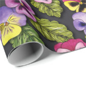 Lila Stiefmütterchen Blumenpapier Geschenkpapier (Rolleneckpunkt)