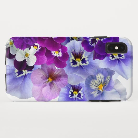 Lila Stiefmütterchen Blumenzellenannahme Case-Mate iPhone Hülle (Rückseite (Horizontal))