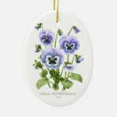 Lila Stiefmütterchen Botanisch Keramik Ornament (Hinten)