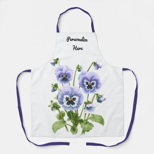 Lila Stiefmütterchen Botanische Blumenblätter Pers Schürze (Vorderseite)