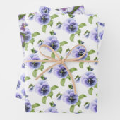 Lila Stiefmütterchen Botanische Blumenpracht Geschenkpapier Set (Beispiel)