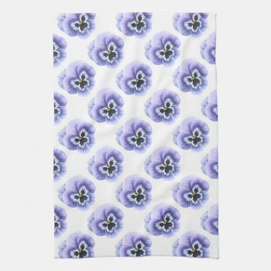 Lila Stiefmütterchen Botanische Kunst Geschirrtuch (Vertikal)