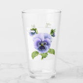 Lila Stiefmütterchen Botanische Kunst Glas (Vorderseite)